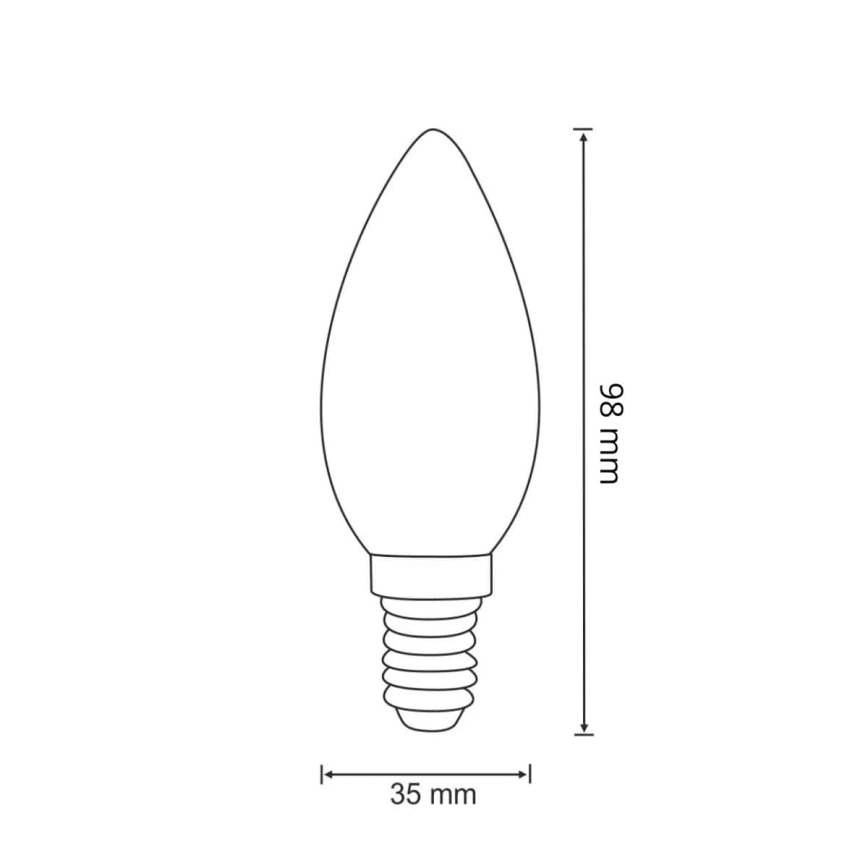 LED-Glühlampe FILAMENT C37 E14/2W/230V 3000K