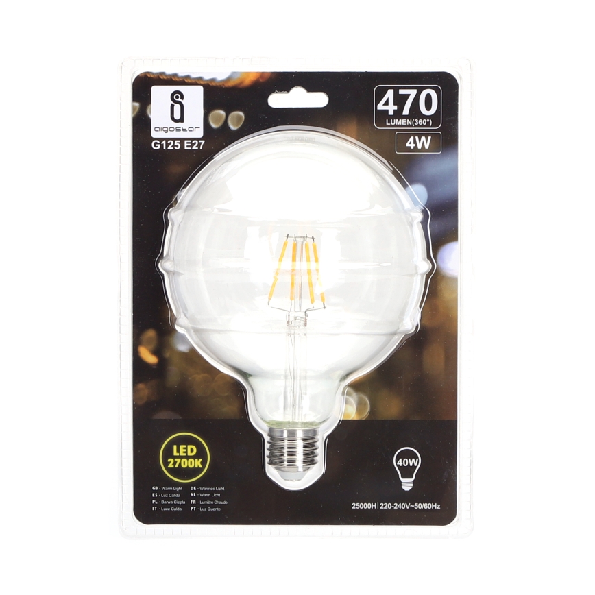 LED-Glühlampe FILAMENT G125 E27/4W/230V 2700K - Aigostar