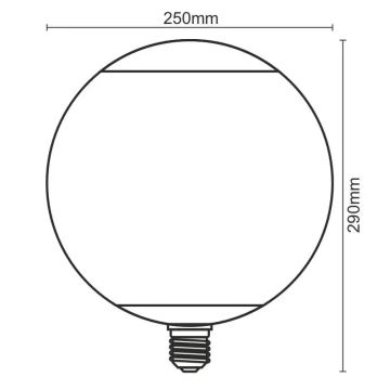 LED-Glühlampe FILAMENT SMOKE G250 E27/4W/230V 1800K