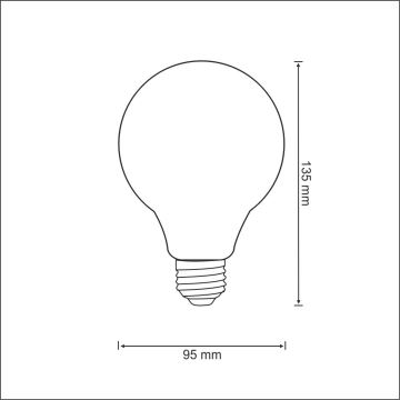 LED-Glühlampe FILAMENT VINTAGE G95 E27/4W/230V 2000K