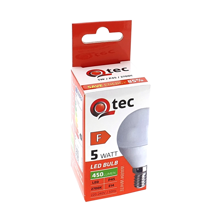 LED-Glühlampe Qtec P45 E14/5W/230V 2700K