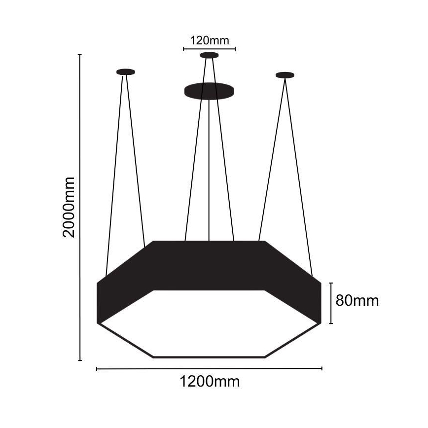 LED-Hängeleuchte an Schnur LED/120W/230V 4000K d 120 cm