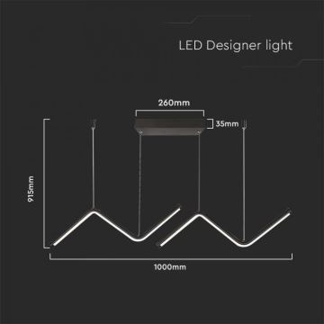 LED-Hängeleuchte an Schnur LED/12W/230V 4000K schwarz