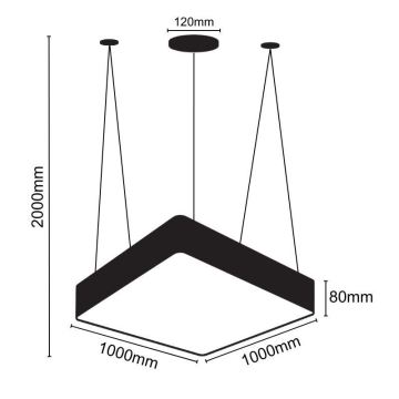 LED-Hängeleuchte an Schnur LED/170W/230V 4000K 100x100 cm