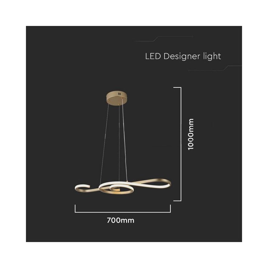 LED-Hängeleuchte an Schnur LED/18W/230V 3000K golden