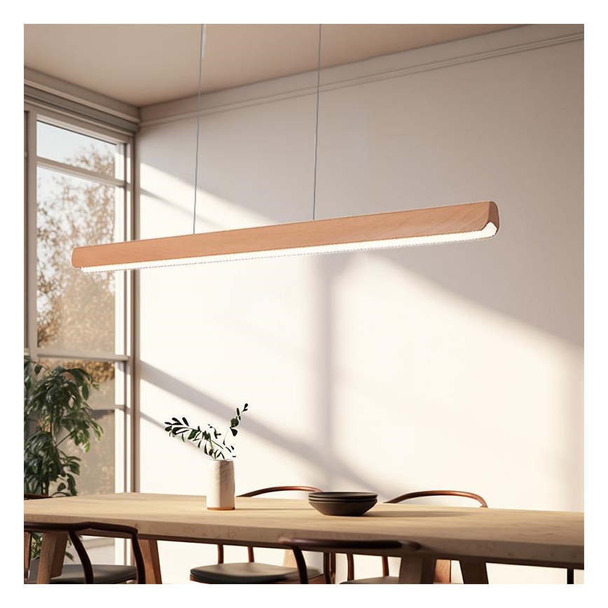 LED-Hängeleuchte an Schnur LED/22W/230V 4000K 120 cm Buche/Massivholz