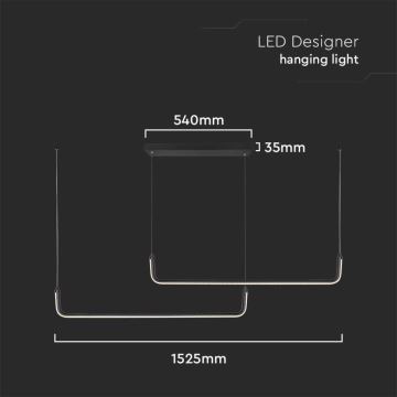 LED-Hängeleuchte an Schnur LED/24W/230V 4000K schwarz