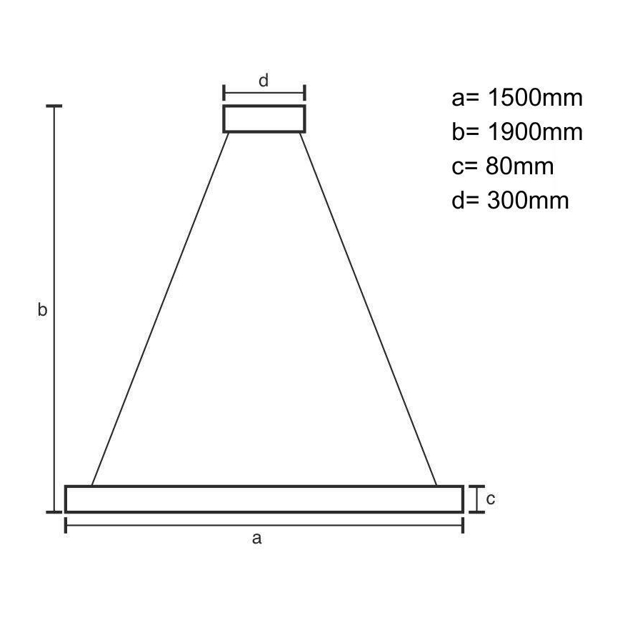 LED-Hängeleuchte an Schnur LED/26W/230V 4000K 150 cm Esche/Massivholz