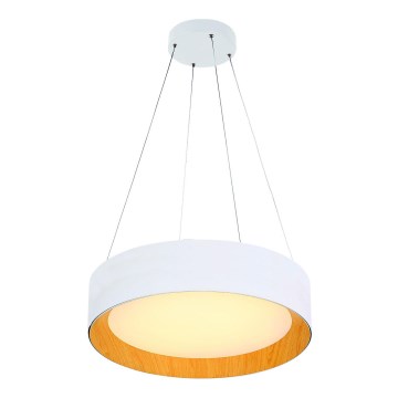 LED-Hängeleuchte an Schnur LED/30W/230V 3000K d 45 cm weiß/Eiche