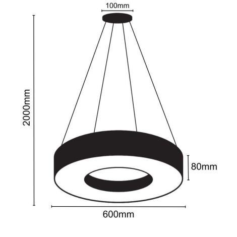 LED-Hängeleuchte an Schnur LED/30W/230V 4000K d 60 cm