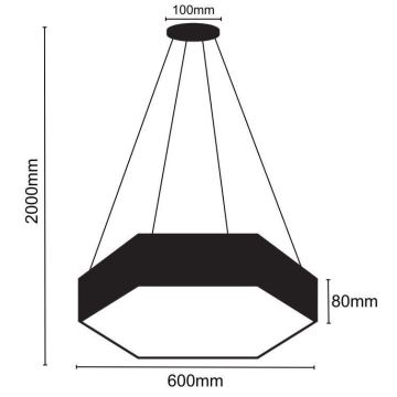 LED-Hängeleuchte an Schnur LED/40W/230V 4000K d 60 cm