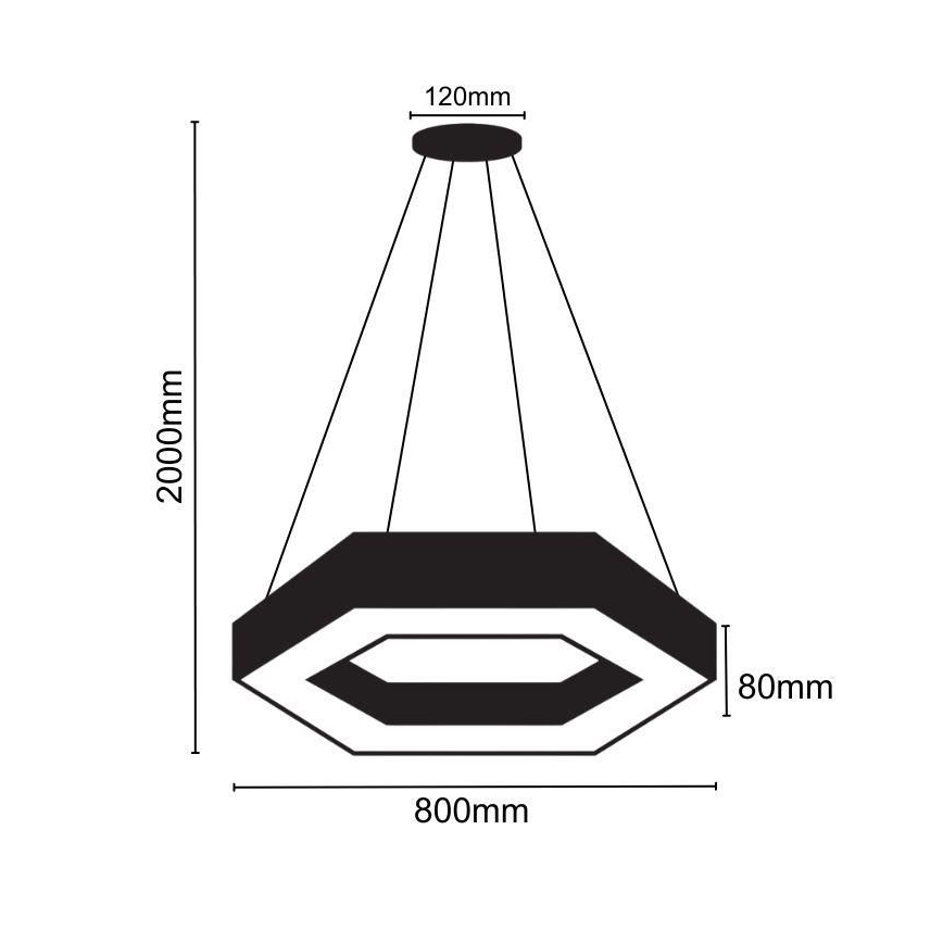 LED-Hängeleuchte an Schnur LED/40W/230V 4000K d 80 cm