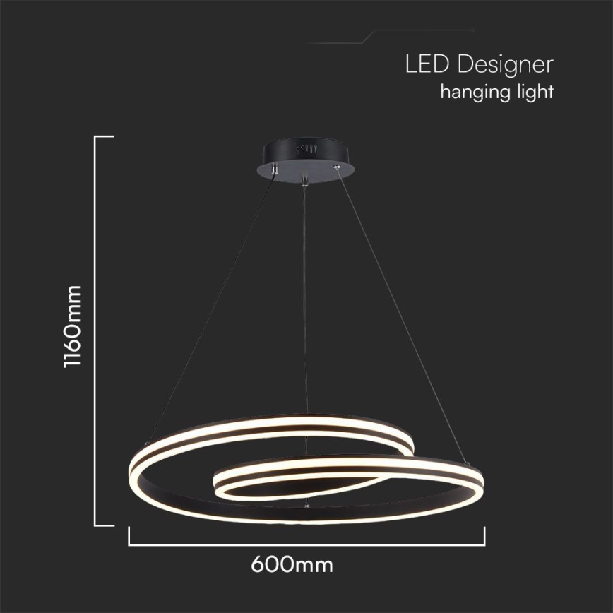 LED-Hängeleuchte an Schnur LED/40W/230V 3000/4000/6400K