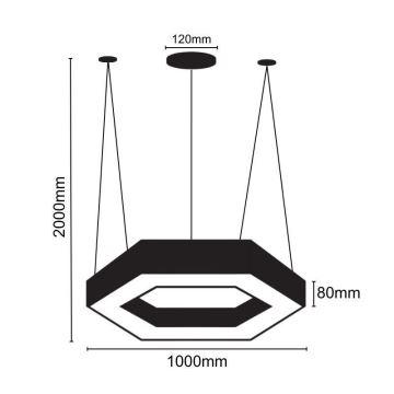 LED-Hängeleuchte an Schnur LED/50W/230V 4000K d 100 cm