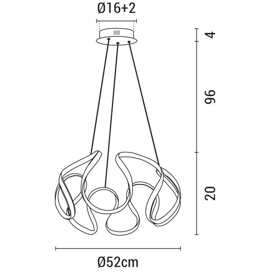 LED-Hängeleuchte an Schnur LED/60W/230V 3000K schwarz