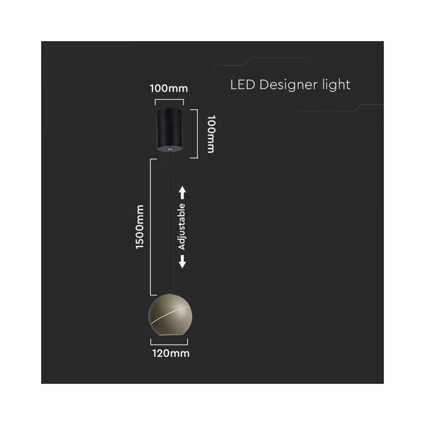 LED-Hängeleuchte an Schnur Touch LED/8,5W/230V 3000K grau