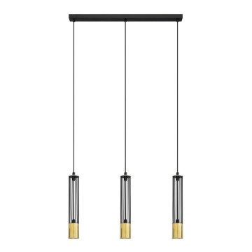 LED Hängeleuchte BARS 3xGU10/4,8W/230V schwarz/gold