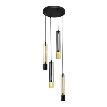 LED Hängeleuchte BARS 4xGU10/4,8W/230V schwarz/gold