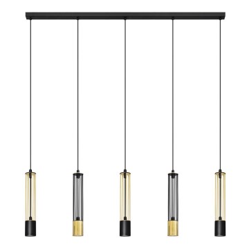 LED Hängeleuchte BARS 5xGU10/4,8W/230V schwarz/gold