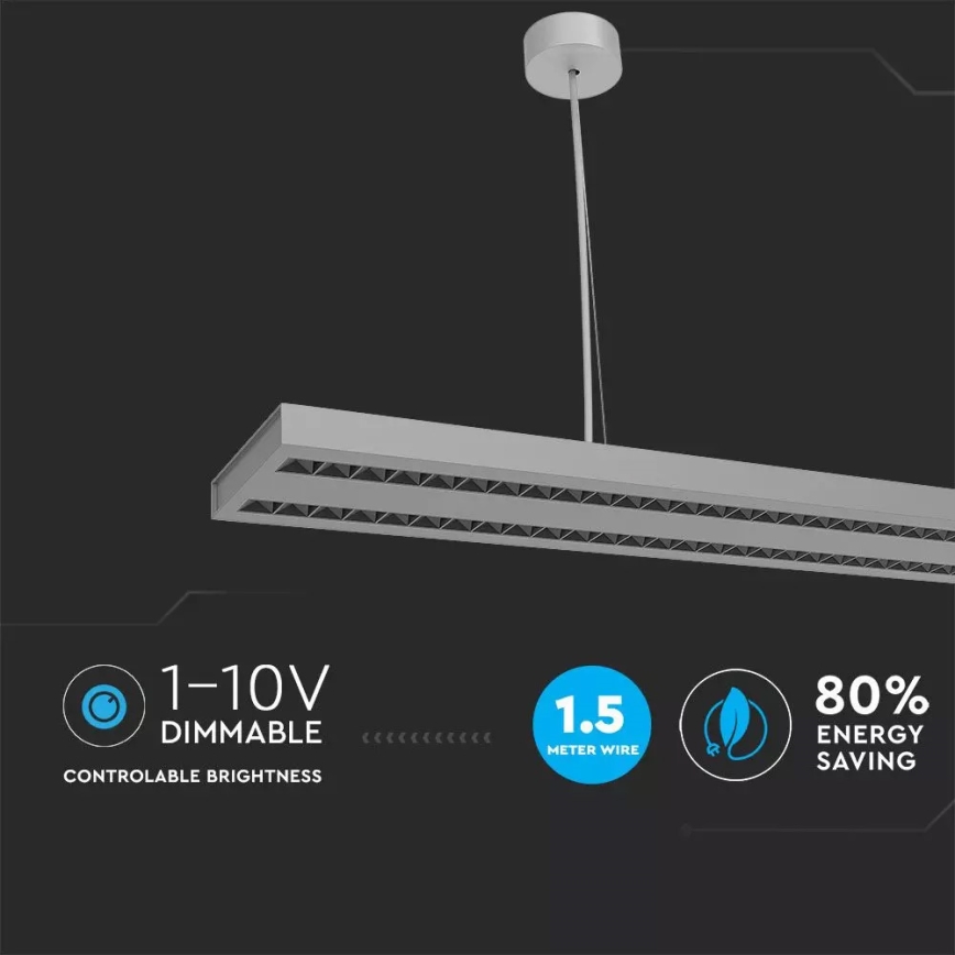 LED Hängeleuchte SAMSUNG CHIP LED/60W/230V 4000K silber