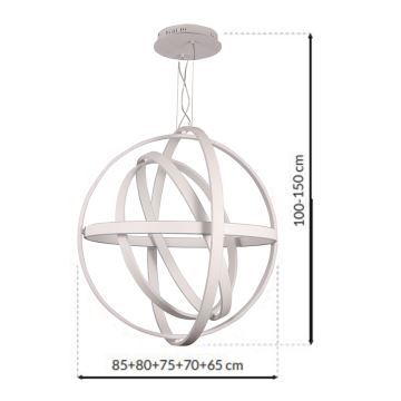 LED-Kronleuchter an Schnur COPERNICUS 1xLED/260W/230V weiß