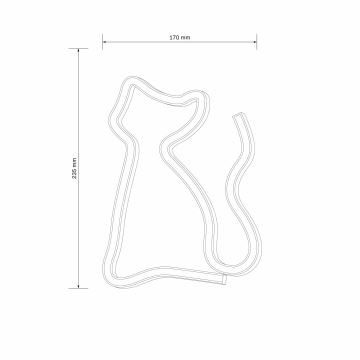 LED-Neon-Wanddekoration CAT LED/3W/3xAA gelb