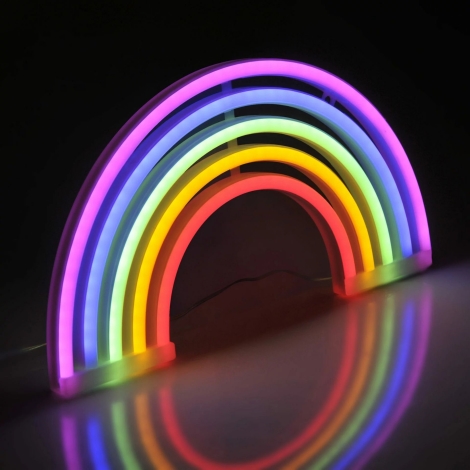 LED-Neon-Wanddekoration RAINBOW LED/3W/3xAA mehrfarbig
