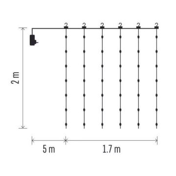 LED Outdoor Weihnachtskette 240xLED/8 Funktionen 6,7 m IP44 warmweiß