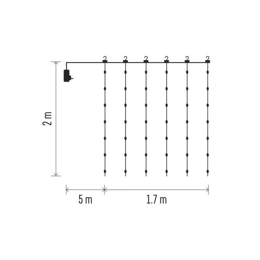 LED Outdoor Weihnachtskette 240xLED/8 Funktionen 6,7 m IP44 warmweiß