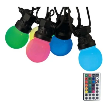 LED-RGB-Lichterkette für den Außenbereich STRING 13 m 15xLED/0,5W/230V IP44 + Fernbedienung