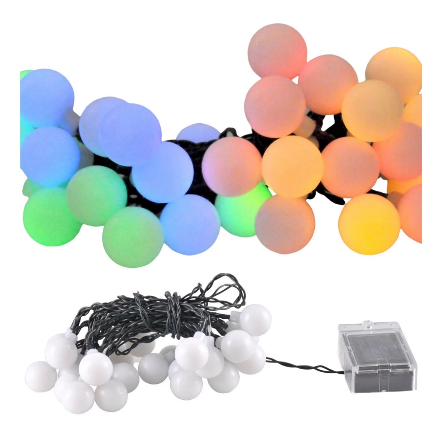 LED-RGB-Solarlichterkette PARTY 30xLED/1,2V 3,9 m IP44