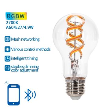 LED-RGBW-Glühbirne FILAMENT A60 E27/4,9W/230V 2700K - Aigostar