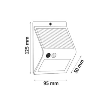 LED Solar Wandleuchte mit dem Sensor LED/2,2W