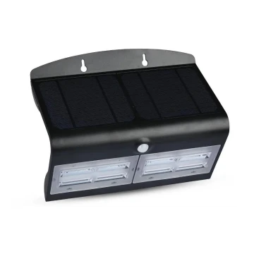 LED Solar-Wandleuchte mit Sensor LED/7W/3,7V 4000K IP65 schwarz