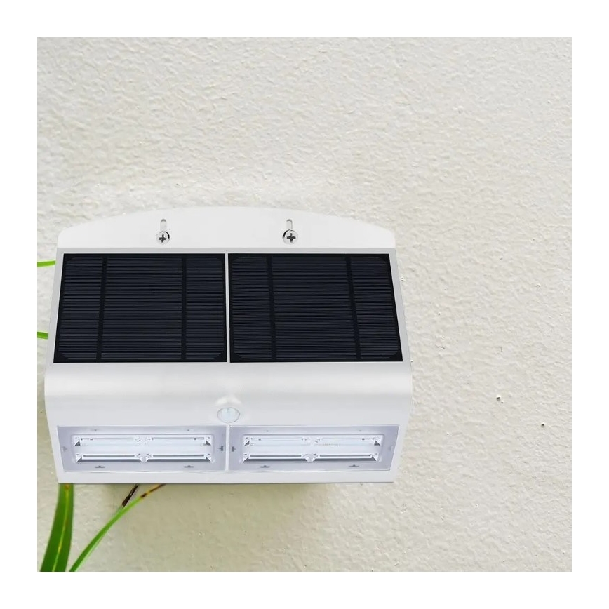 LED Solar-Wandleuchte mit Sensor LED/7W/3,7V 4000K IP65 weiß