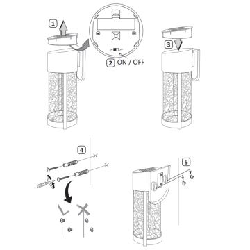 LED-Solar-Wandleuchte VETRO LED/1,2V IP44