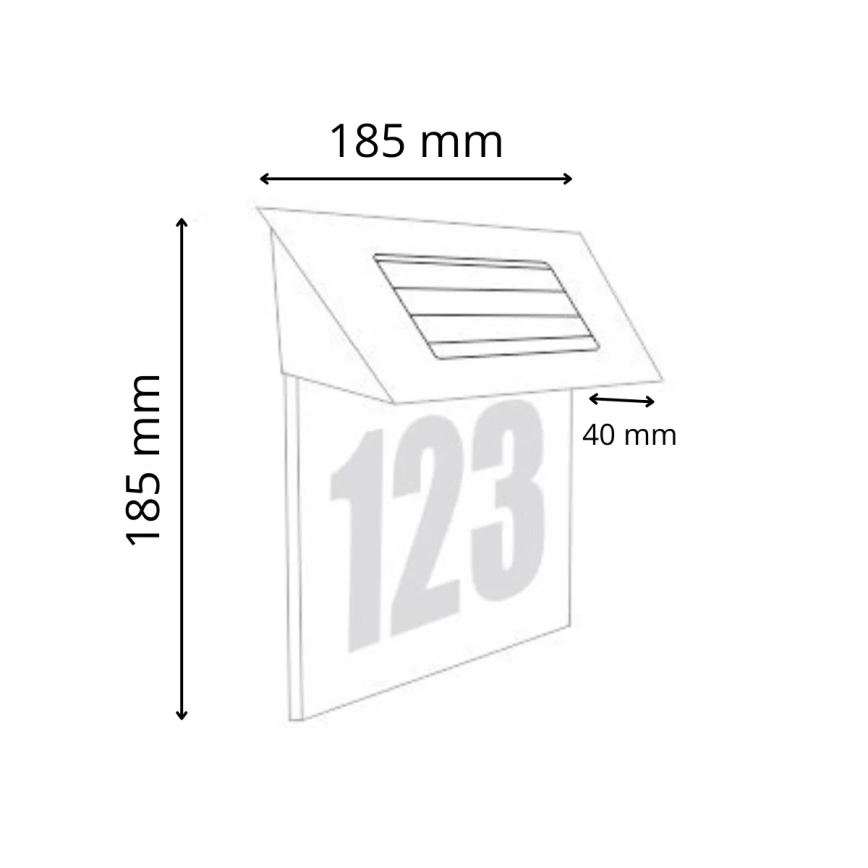 LED Solarhausnummer 1,2V IP44