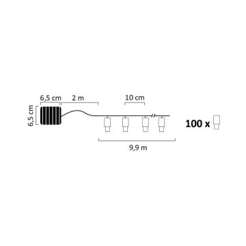 LED-Solarlichterkette SHINE 100xLED/1,2V 11, 9 m IP44