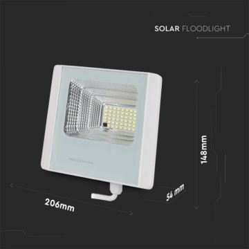 LED-Solarstrahler für den Außenbereich LED/12W/3,2V IP65 4000K + Fernbedienung