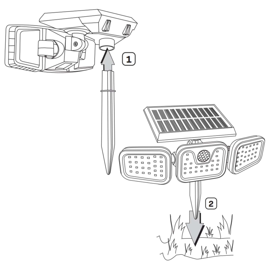 LED-Solarstrahler mit Sensor TRIO LED/0,6W/3,7V IP44