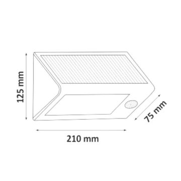 LED Solarwandleuchte mit dem Sensor LED/5W