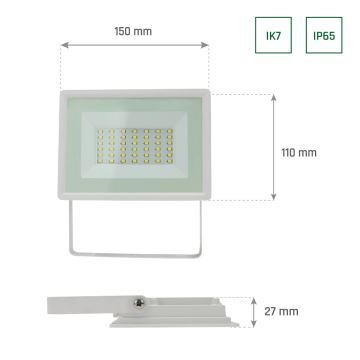 LED-Strahler für den Außenbereich NOCTIS LUX 3 LED/30W/230V 3000K IP65 weiß