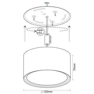 LED-Strahler LED/14W/230V 4000K d 12 cm schwarz