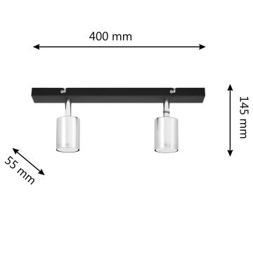 LED-Strahler TUNE 2xGU10/6,5W/230V mattes Chrom/schwarz