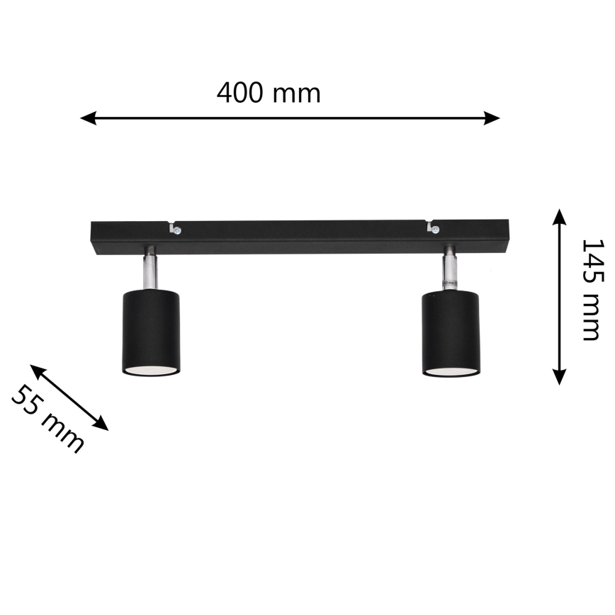 LED-Strahler TUNE 2xGU10/6,5W/230V schwarz