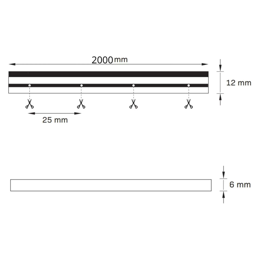 LED-Streifen NEON 2 m LED/17W/12V 4.000K IP65