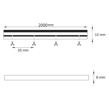 LED-Streifen NEON 2 m LED/17W/12V IP65 pink