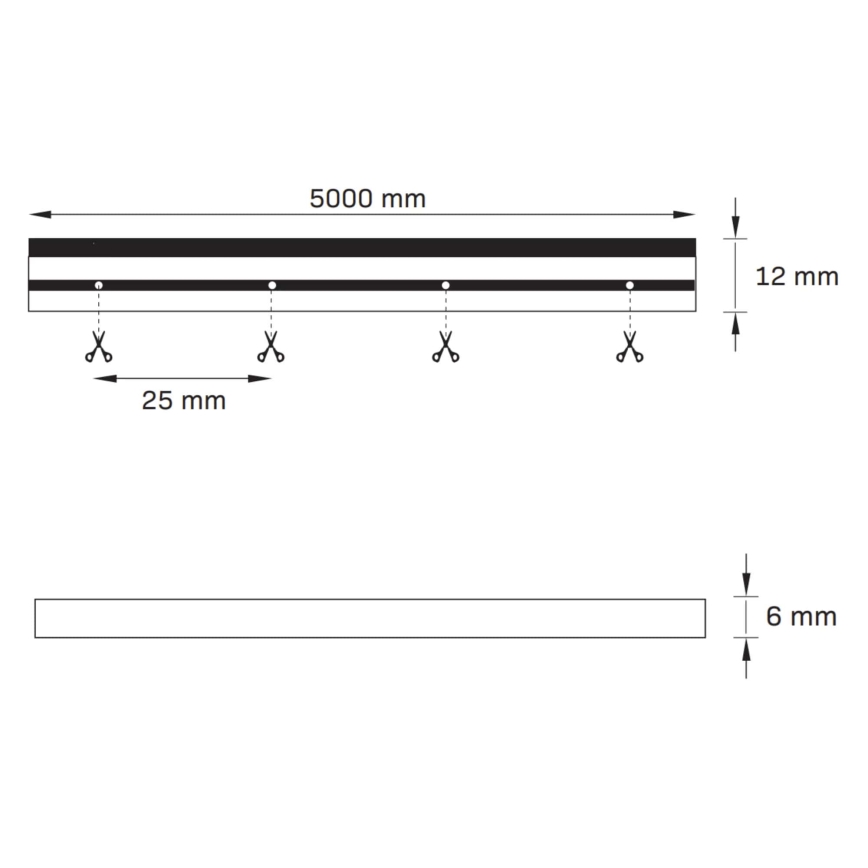 LED-Streifen NEON 5 m LED/23W/12V IP65 grün