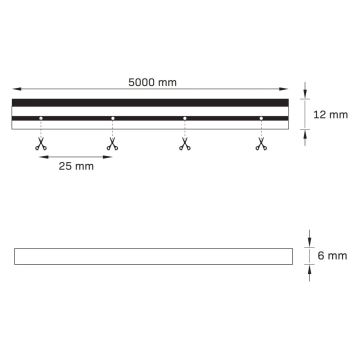 LED-Streifen NEON 5 m LED/27W/12V IP65 orange