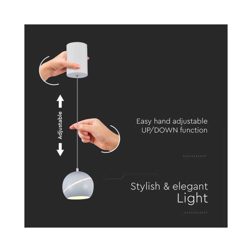 LED Touch-Hängeleuchte an Schnur LED/8,5W/230V 3000K weiß+